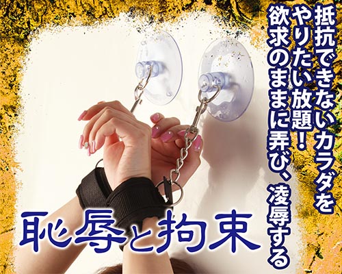 調教　吸盤付き手枷